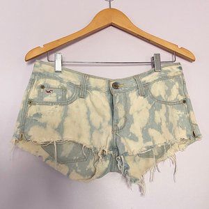 Hollister Acid Wash Denim Shorts Raw Hem Size 27